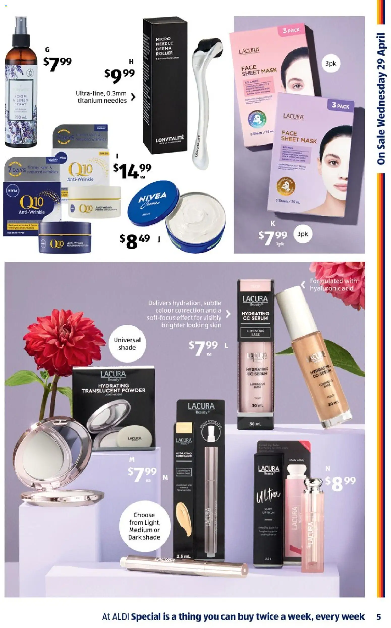 Aldi catalogue - valid from 29.04.2026 | Page: 5 | Products: Linen, Powder, Mask
