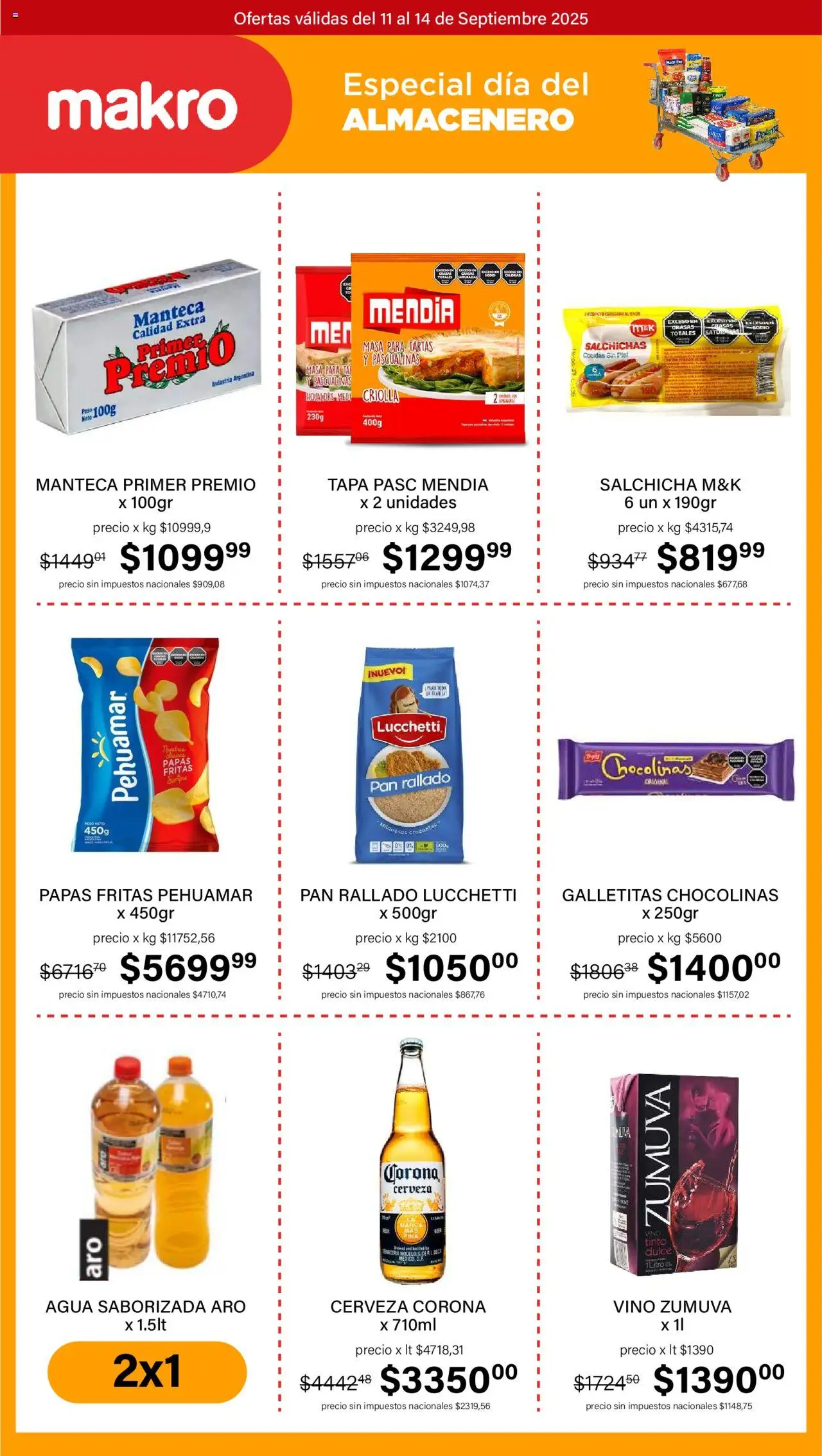 Makro - Ofertas especiales día almacenero │ válido desde el 11.09.2025 | Página: 2 | Productos: Manteca, Cerveza, Papas fritas, Pan rallado