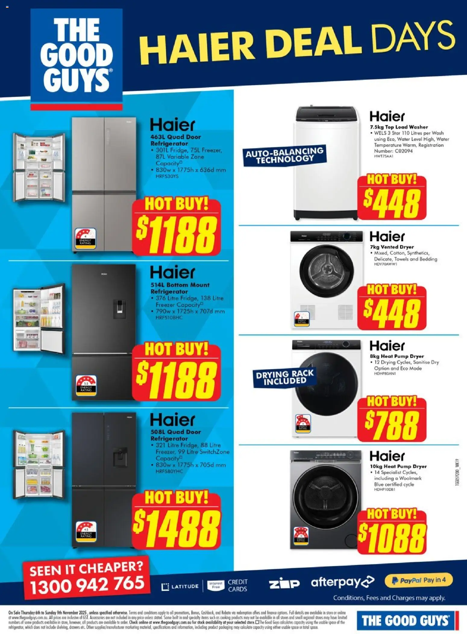 The Good Guys catalogue - valid from 05.11.2025 | Page: 3 | Products: Towels, Water, Freezer, Dryer