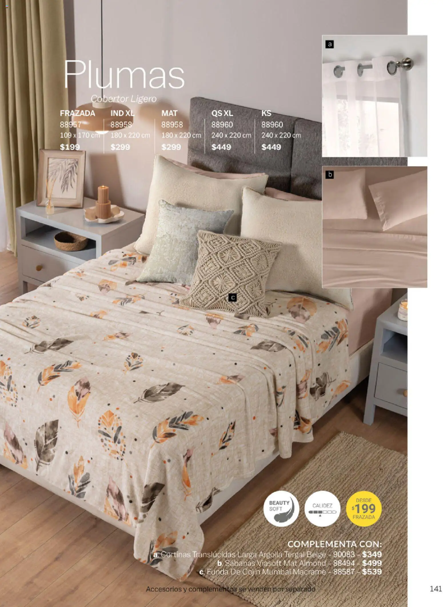 Nuevas ofertas de Vianney válidas en toda la República Mexicana desde el 06.03.2026. ¡Encuentra las mejores ofertas en Vianney catálogo Tu hogar, nuestra pasión! | Página: 143 | Productos: Cobertor, Funda, Sabanas, Cortinas