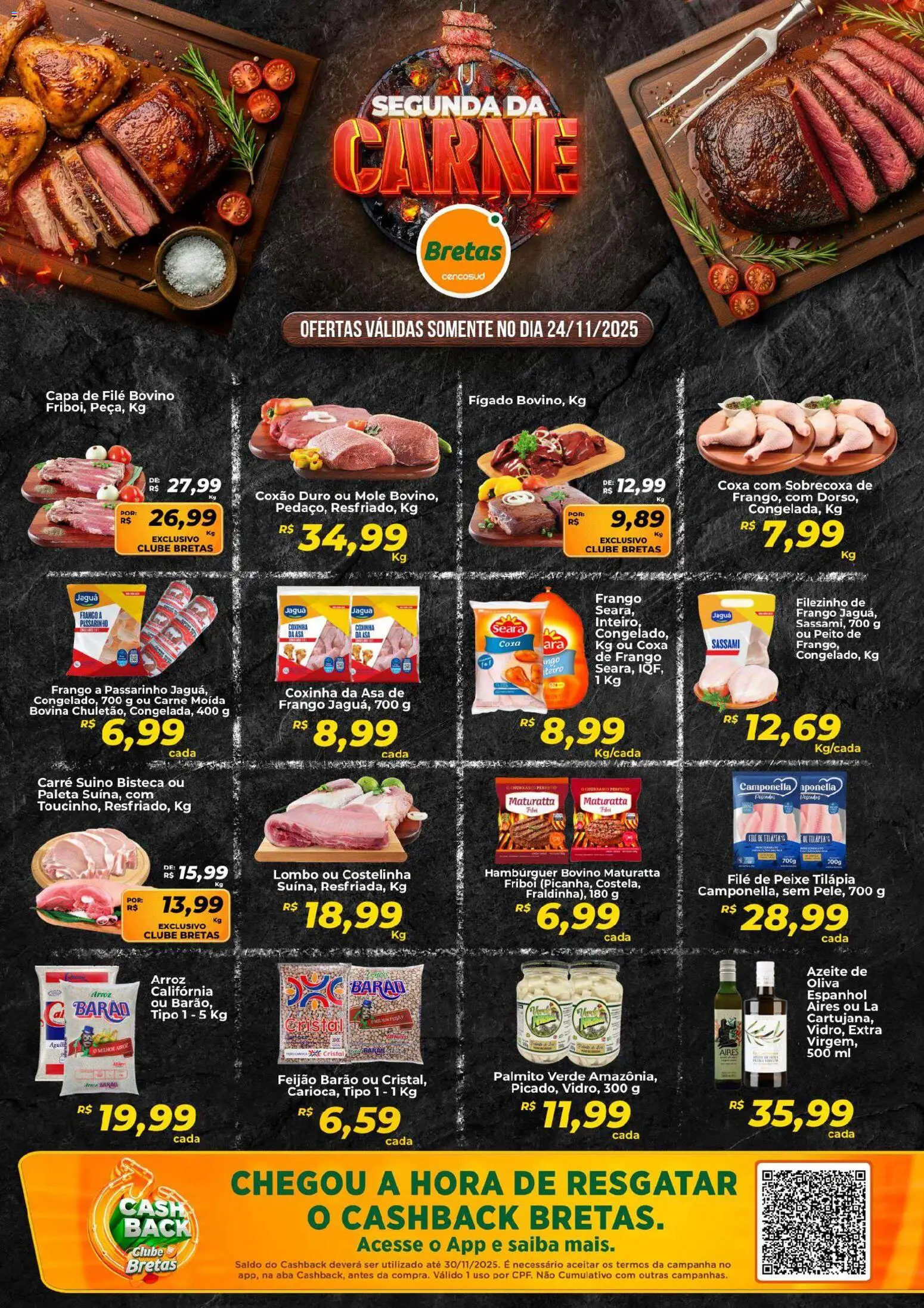 Bretas Folheto - válido de 24.11.2025 | Página: 1 | Produtos: Lombo, Arroz, Frango, Azeite