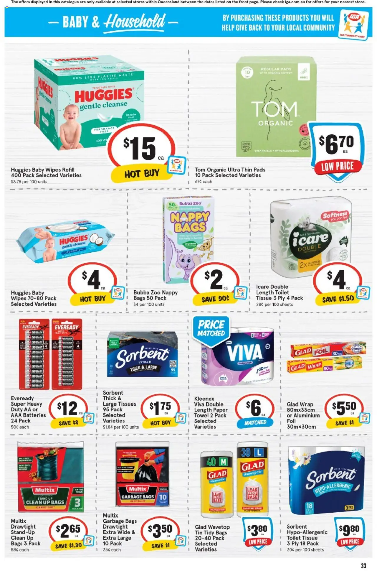 IGA catalogue - valid from 20.08.2025 | Page: 30 | Products: Toilet, Oil, Garbage bags, Tissues