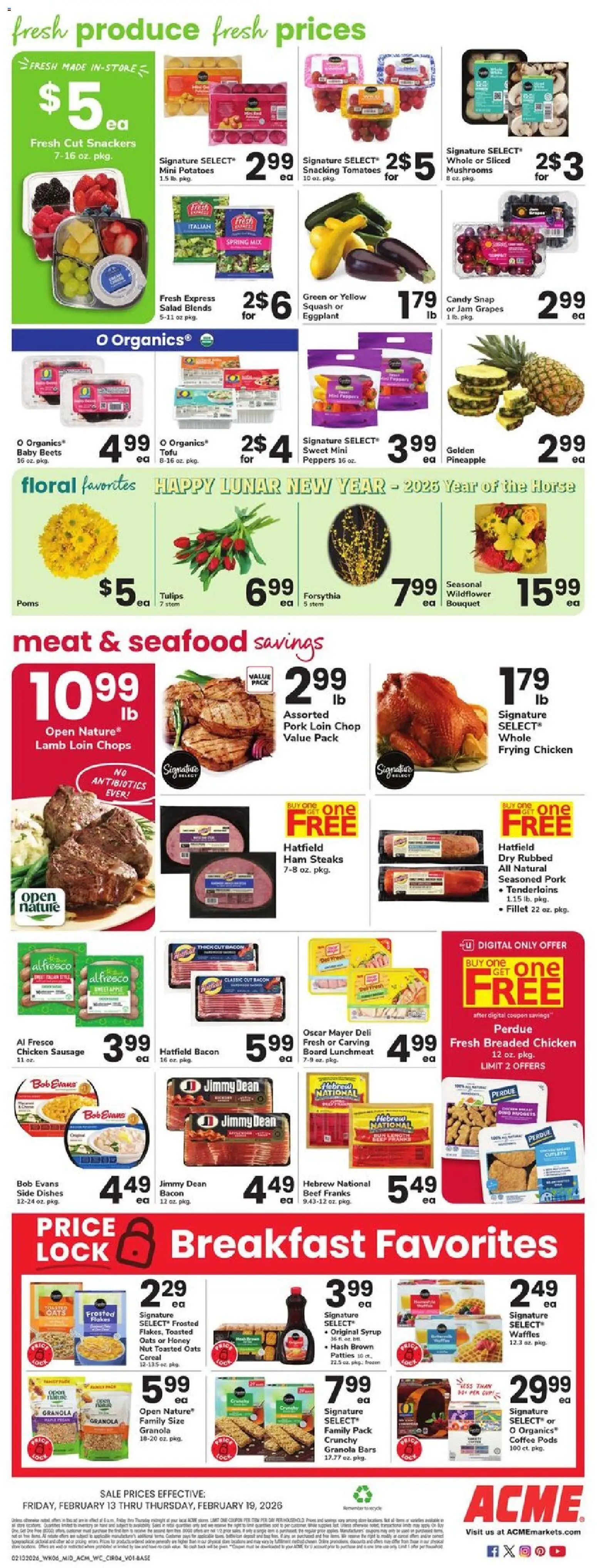 Acme Weekly Ad - NJ - valid from 13.02.2026 | Page: 3 | Products: Coffee, Pineapple, Sausage, Eggplant