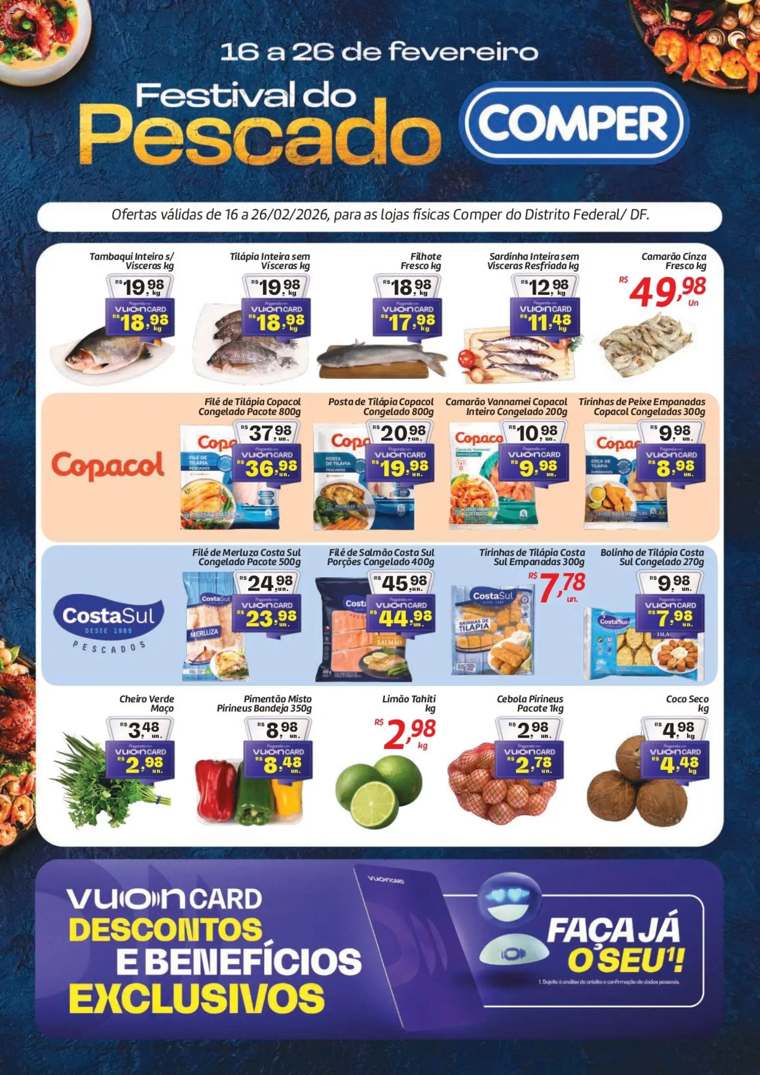 Comper Folheto - válido de 16.02.2026 | Página: 1 | Produtos: Cebola, Copa, Peixe, Sardinha