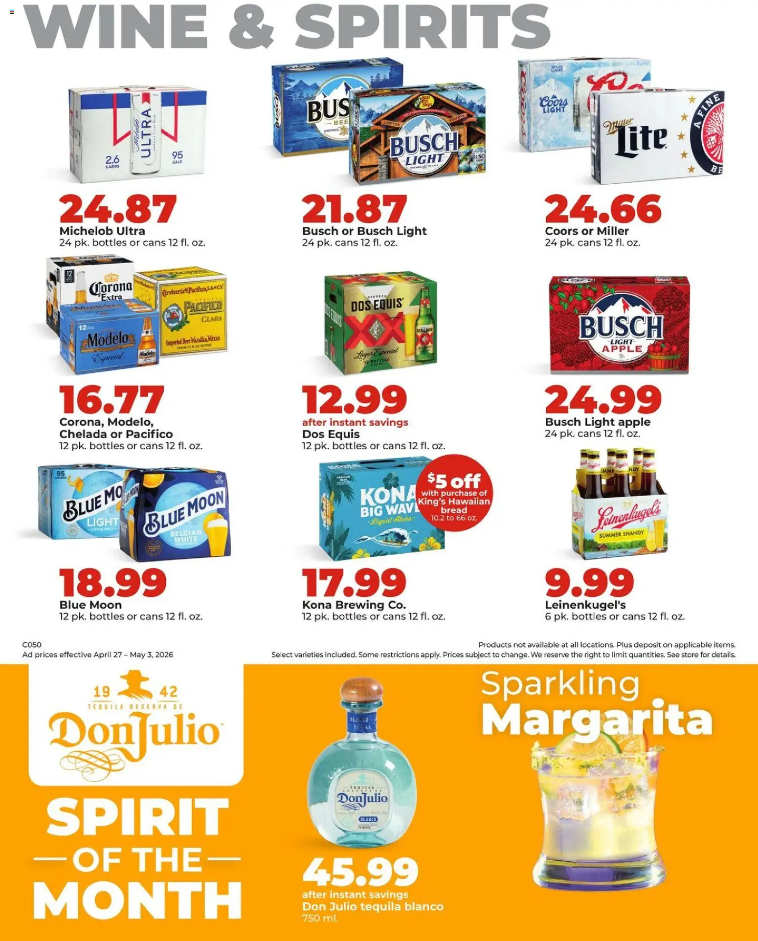 HyVee Weekly Ad - valid from 27.04.2026 | Page: 35 | Products: Bread, Wine, Beer