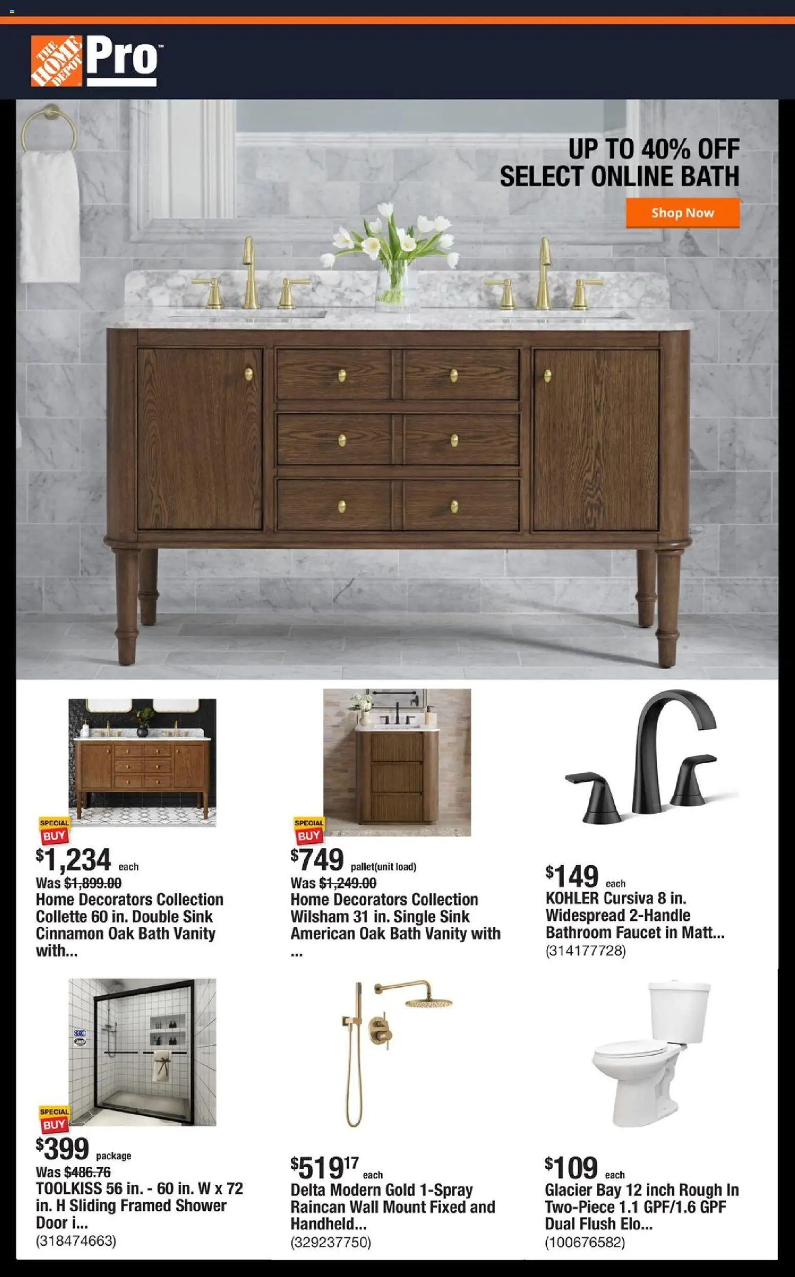 Home Depot Shop Pro Ad - FL - valid from 27.10.2025 | Page: 1 | Products: Bath, Shower