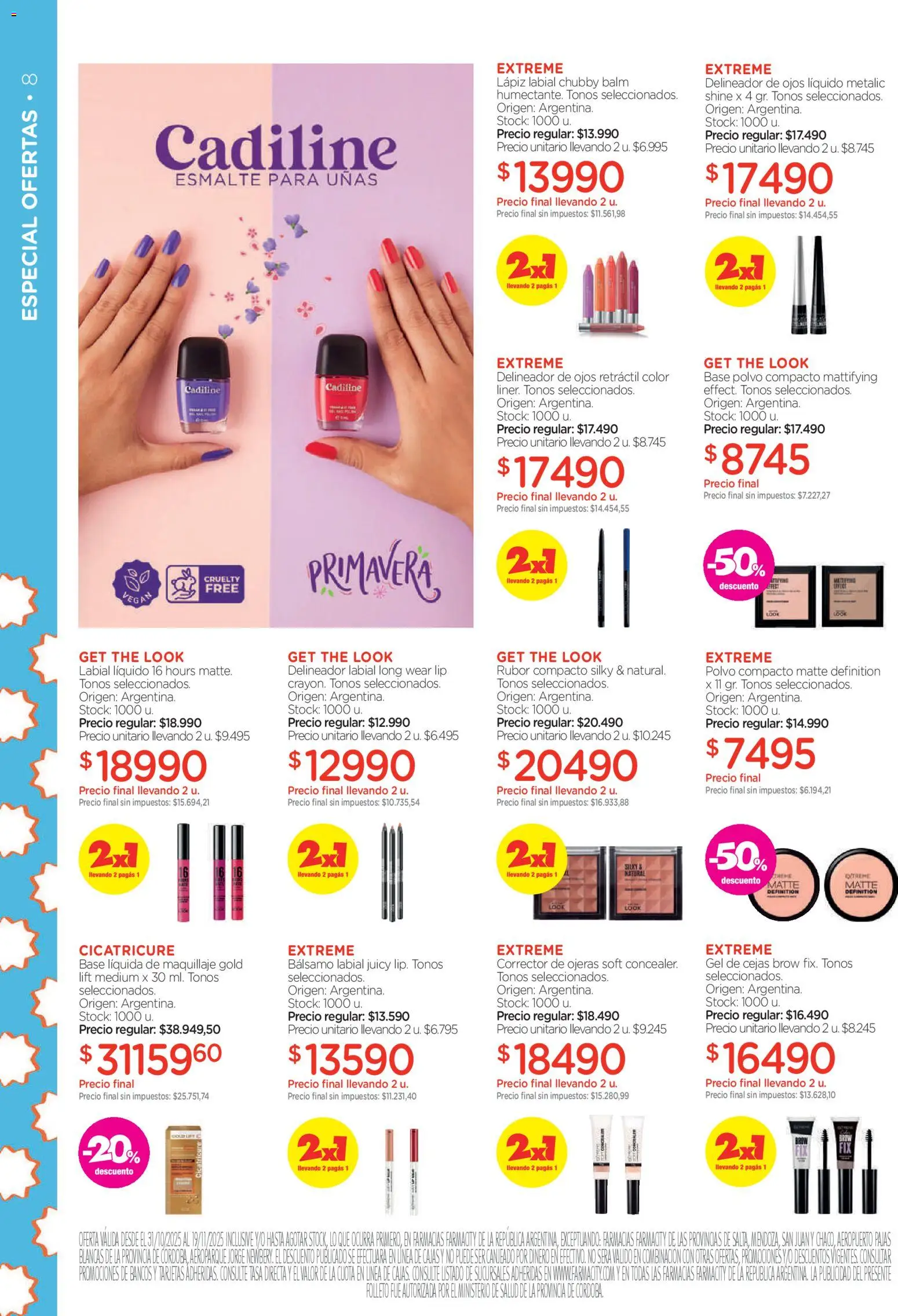 Farmacity catálogo │ válido desde el 30.10.2025 | Página: 8 | Productos: Delineador de ojos, Delineador, Lápiz labial, Corrector de ojeras