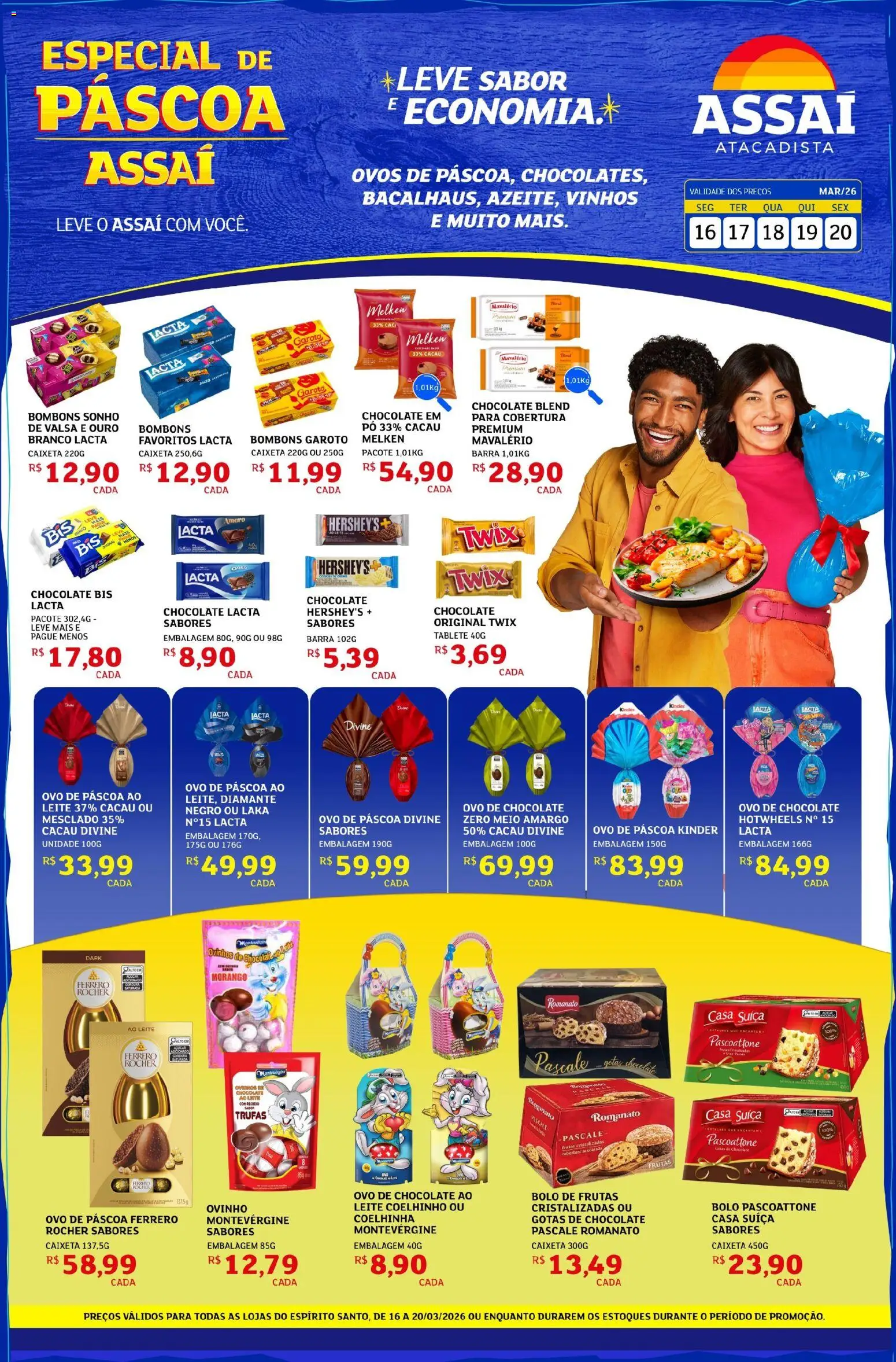 Assaí Atacadista Folheto - válido de 16.03.2026 | Página: 1 | Produtos: Ovo de páscoa, Leite, Ovos, Chocolate