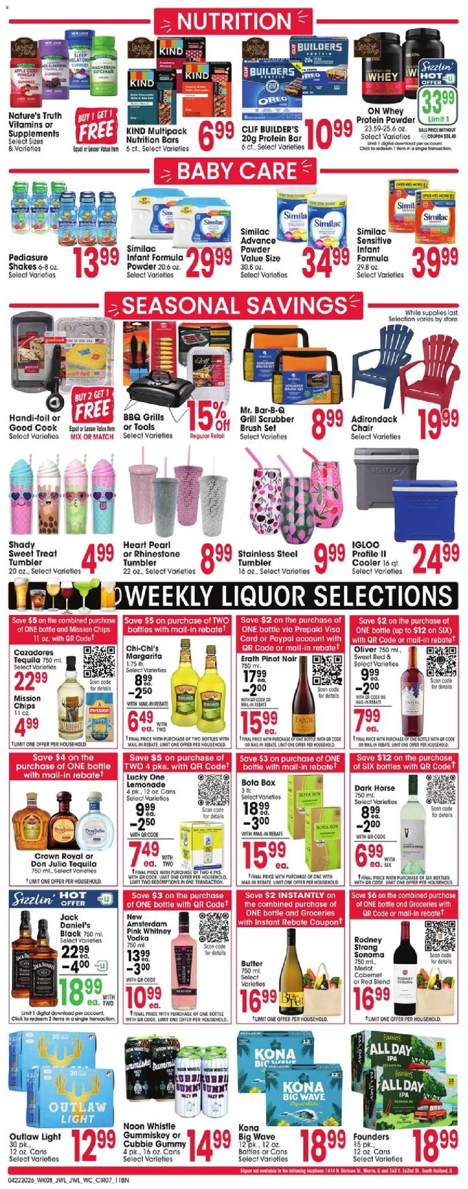 Jewel Osco Weekly Ad - valid from 22.04.2026 | Page: 7 | Products: Chair, Powder, Brush, Grill