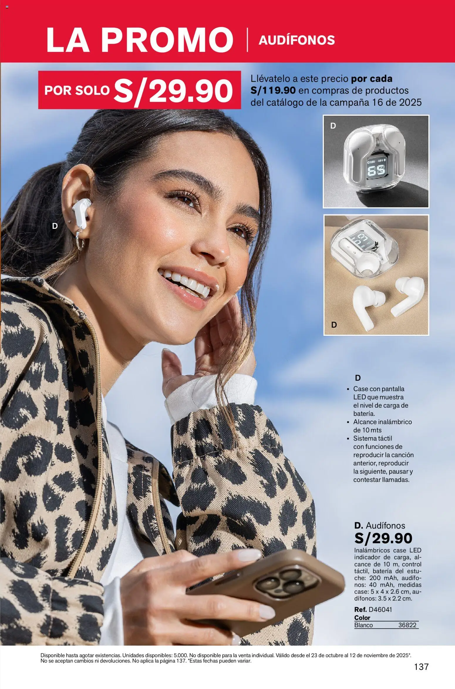 Catálogo Leonisa válido desde 23.10.2025 | Página: 137 | Productos: Batería, Audífonos