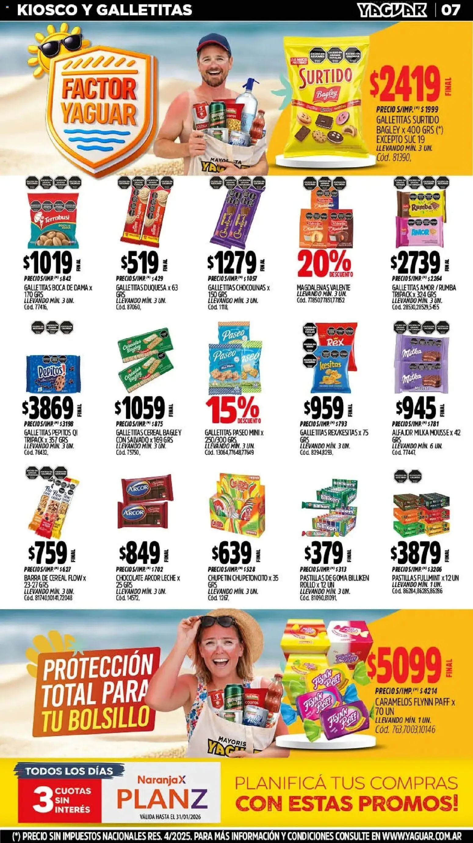 Yaguar catálogo │ válido desde el 26.01.2026 | Página: 7 | Productos: Galletitas, Sopa, Mousse, Leche