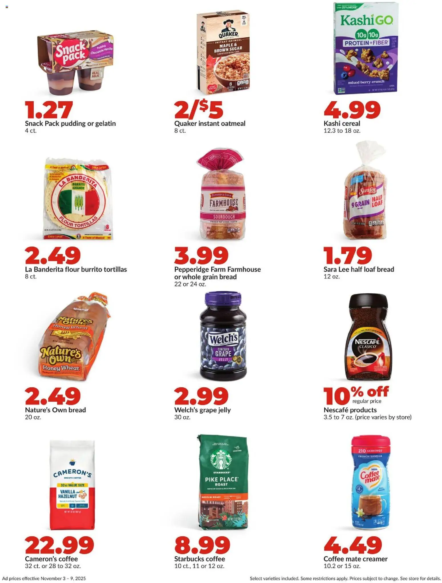 HyVee Weekly Ad - valid from 03.11.2025 | Page: 24 | Products: Bread, Coffee, Chocolate, Sugar