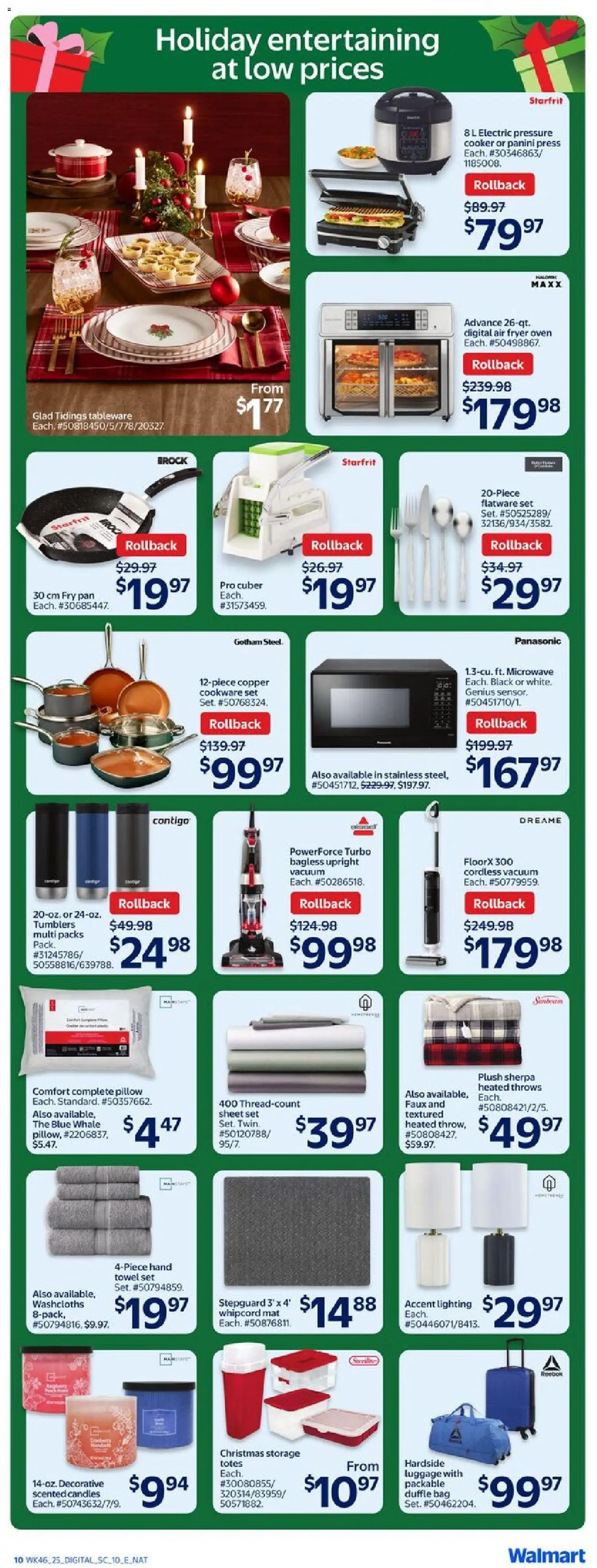 Walmart flyer valid from 11.12.2025 | Page: 13 | Products: Luggage, Bag, Fryer, Cooker