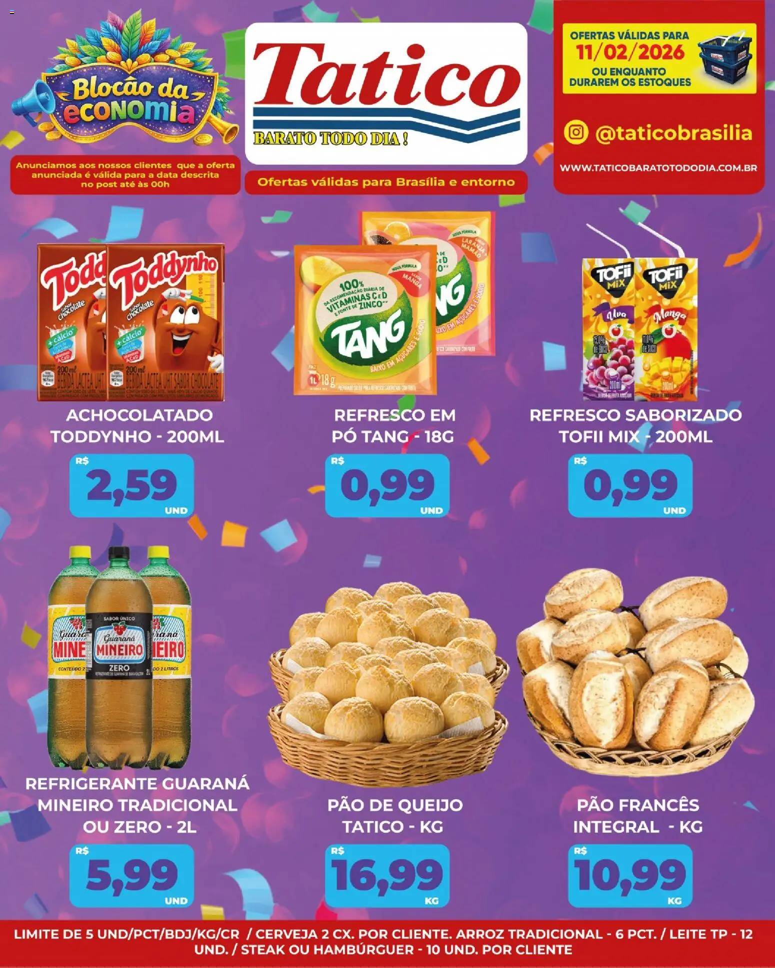 Tatico Folheto - válido de 11.02.2026 | Página: 6 | Produtos: Cerveja, Bebida, Mamão, Pão francês