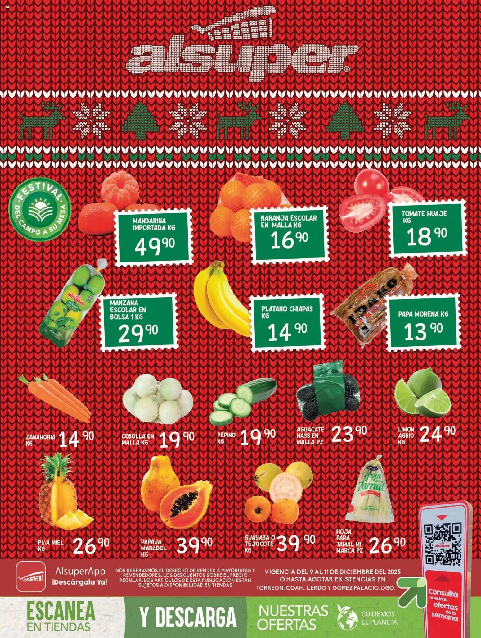 Nuevas ofertas de Alsuper válidas en toda la República Mexicana desde el 09.12.2025. ¡Encuentra las mejores ofertas en Alsuper folleto Laguna! | Página: 1 | Productos: Manzana, Limón, Malla, Zanahoria