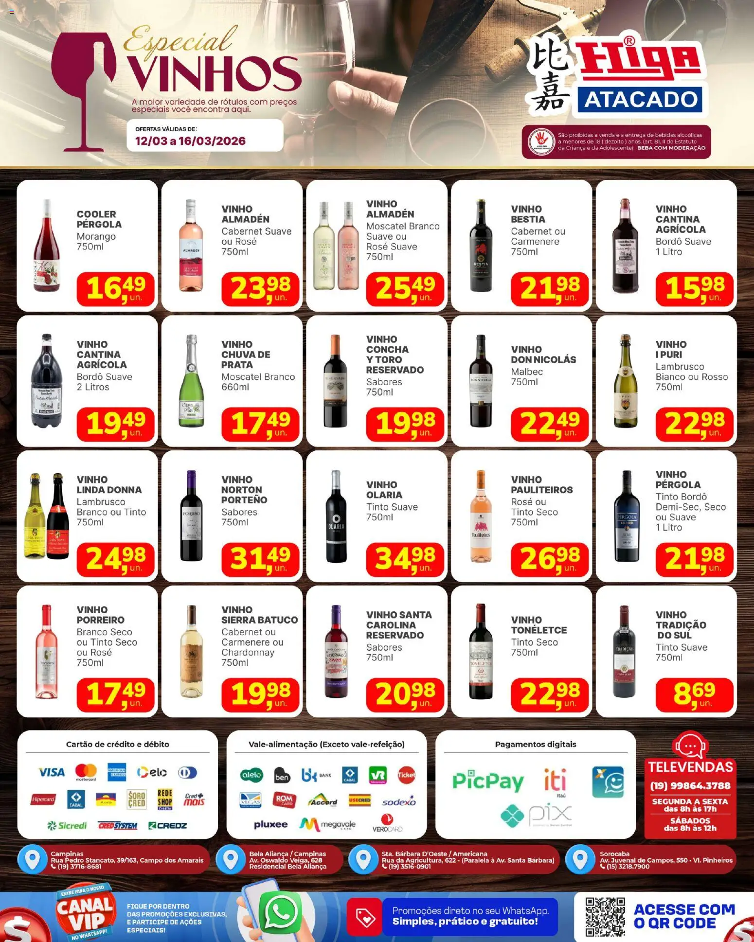 Higa Atacado Folheto - válido de 12.03.2026 | Página: 1 | Produtos: Cooler, Aliança, Vinho