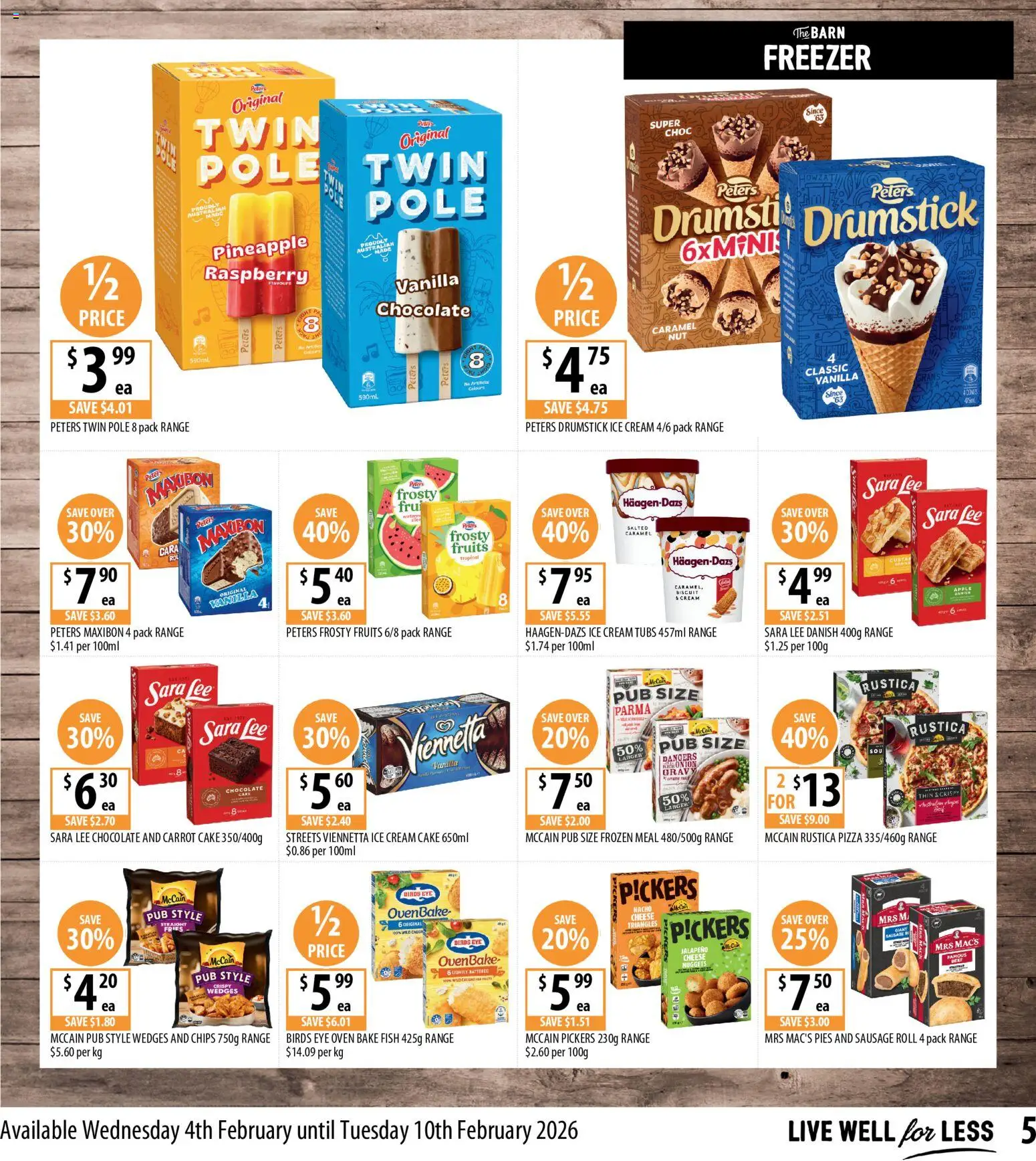 Supabarn catalogue - valid from 04.02.2026 | Page: 5 | Products: Chocolate, Ice cream, Pies, Freezer