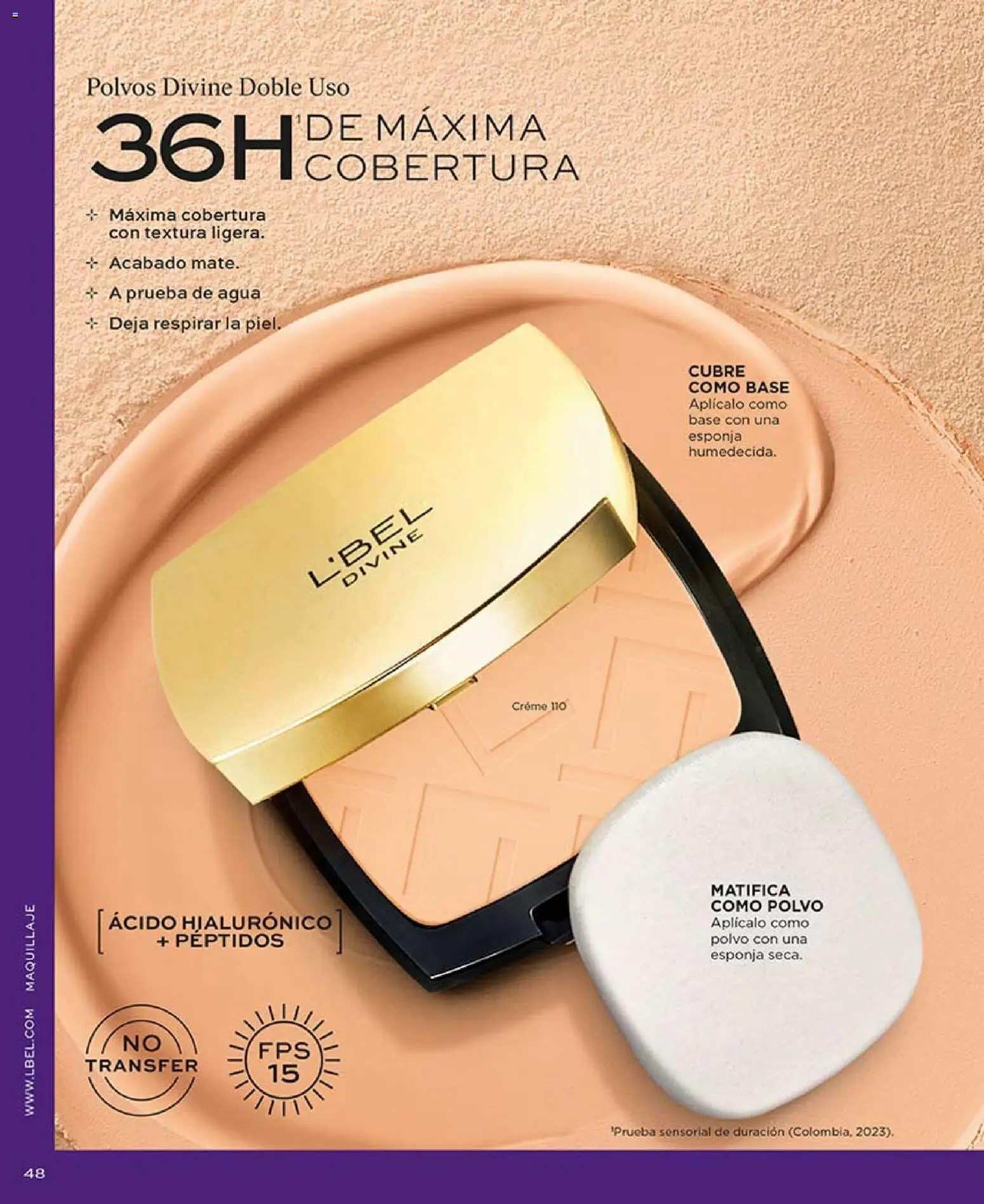 Catálogo L'Bel válido desde 21.02.2026 | Página: 48 | Productos: Esponja, Maquillaje, Polvo