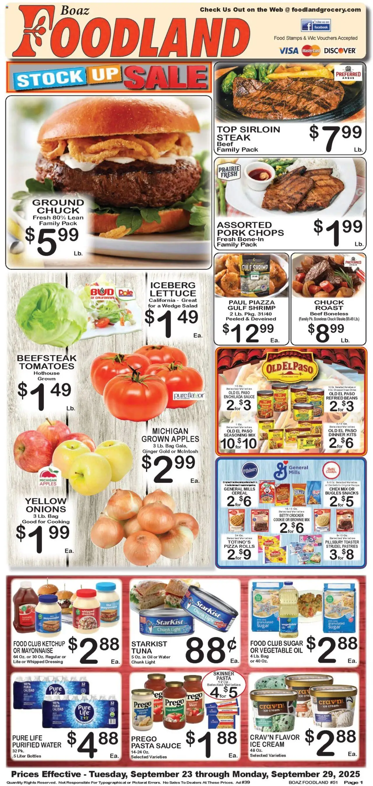 Foodland Weekly Ad - valid from 23.09.2025 | Page: 1 | Products: Ginger, Ice cream, Mayonnaise, Sugar