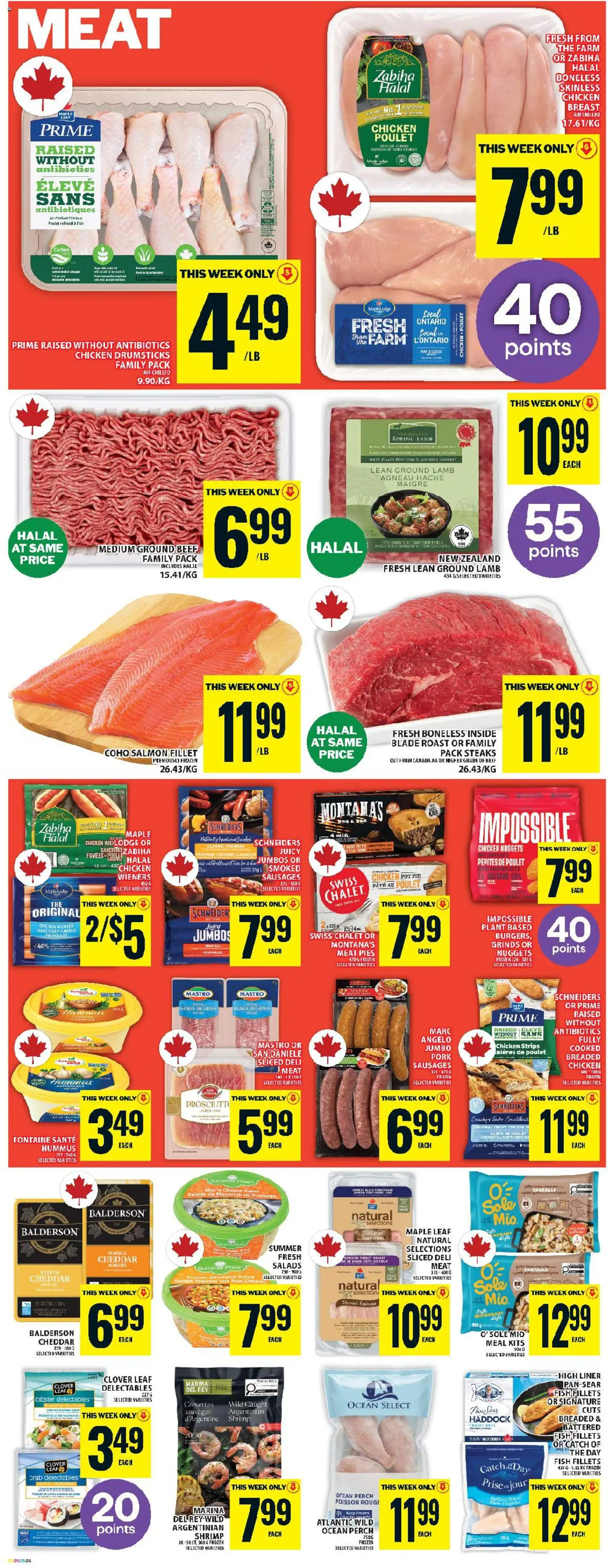 Food Basics flyer valid from 19.02.2026 | Page: 8 | Products: Fish, Beef, Chicken, Pork