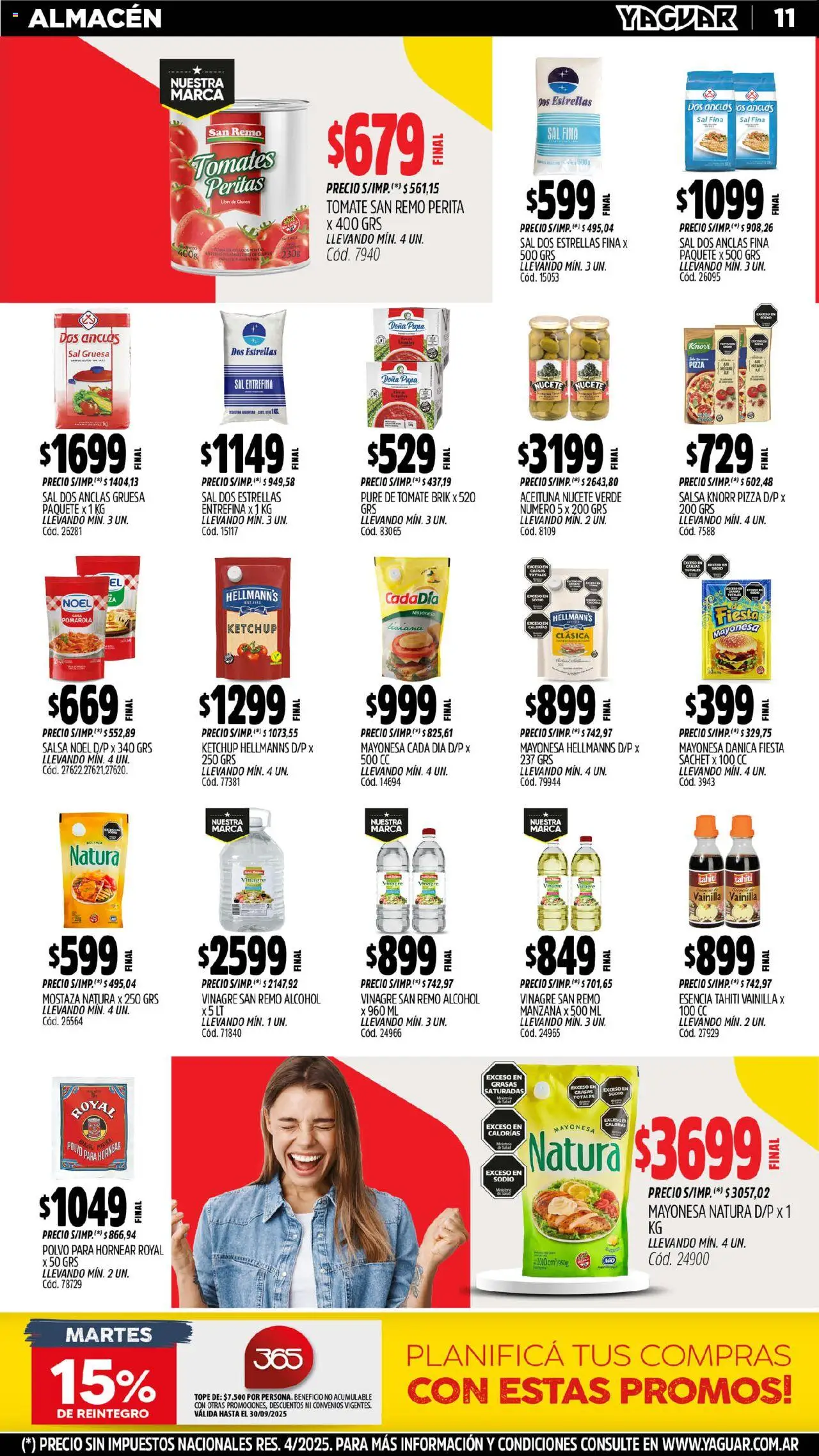 Yaguar - Neuquén │ válido desde el 15.09.2025 | Página: 13 | Productos: Vinagre, Mayonesa, Tomate, Manzana