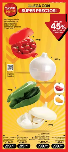 Nuevas ofertas de Tupperware válidas en toda la República Mexicana desde el 14.07.2025. ¡Encuentra las mejores ofertas en Tupperware catálogo! | Página: 40 | Productos: Cebolla, Tupper, Sobre