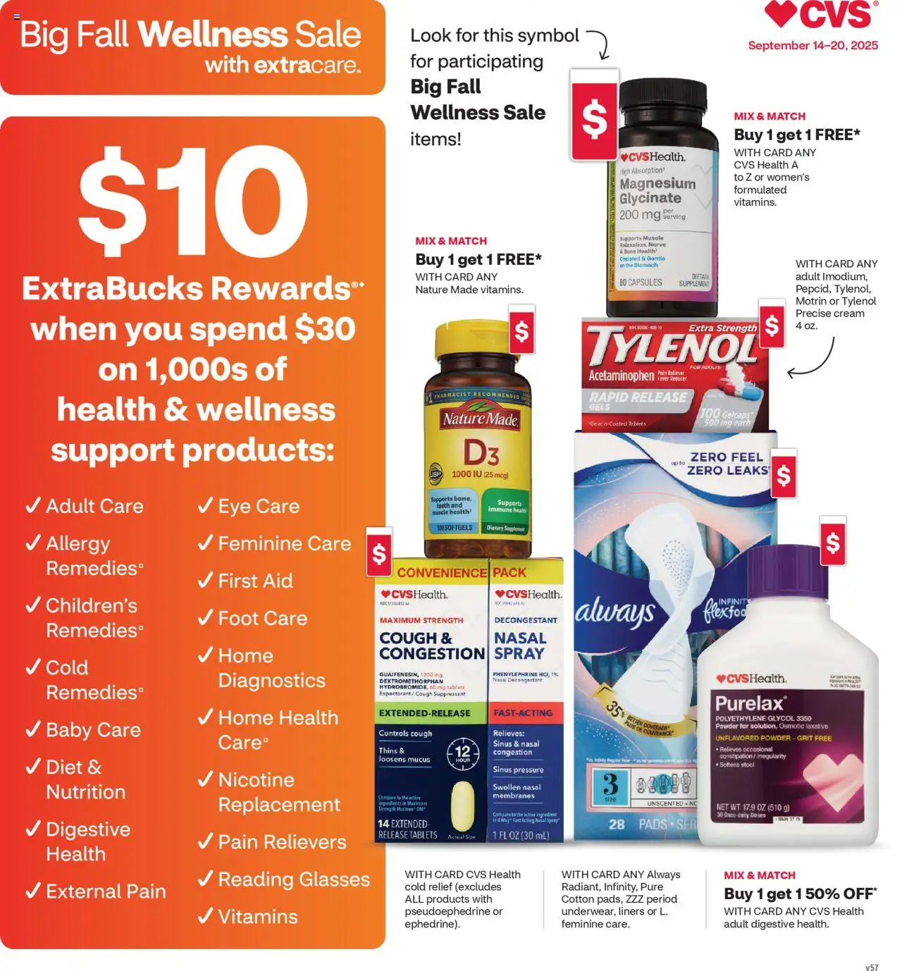 CVS Pharmacy Weekly Ad - WA - valid from 14.09.2025 | Page: 1 | Products: Magnesium, Powder, Cream, Glasses