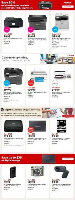 Preview of Staples weekly flyer / circulaire from shop Staples valid from 10.10.2025 | Page: 9 | Products: Printer, Video, Camera, Toner