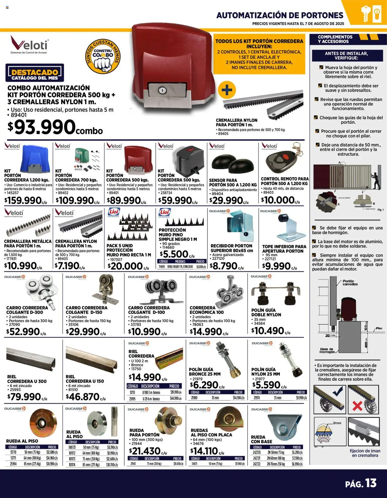 Construmart ofertas  │ válido desde el 01.08.2025 | Página: 13 | Productos: Agua, Control remoto, Riel, Recibidor