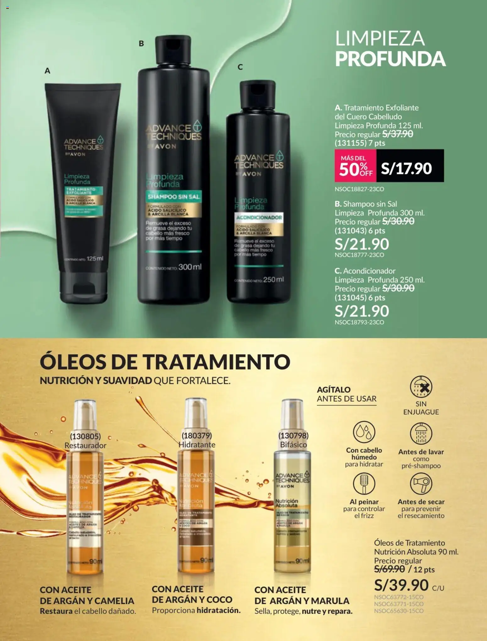 Catálogo Avon válido desde 31.01.2026 | Página: 158 | Productos: Exfoliante, Shampoo, Acondicionador, Aceite