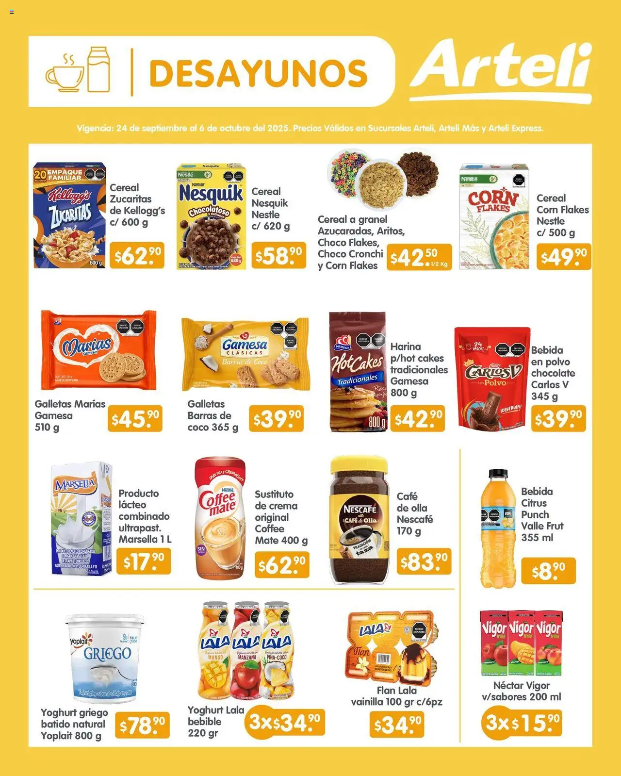 Nuevas ofertas de Arteli válidas en toda la República Mexicana desde el 24.09.2025. ¡Encuentra las mejores ofertas en Arteli - Folleto Quincenal! | Página: 4 | Productos: Café, Chocolate, Galletas, Olla