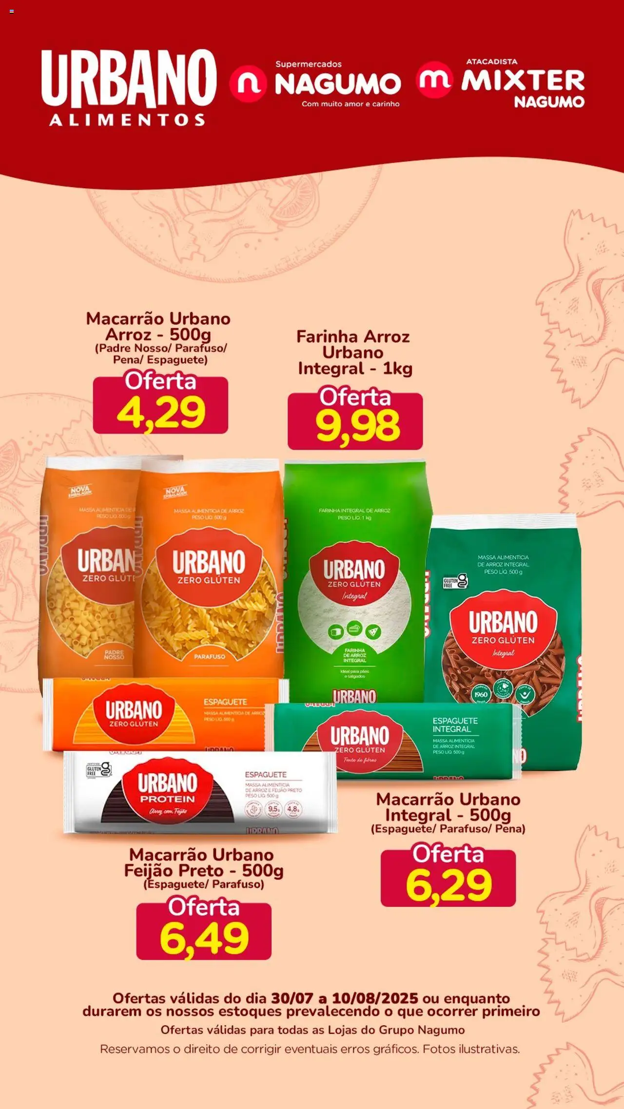 Nagumo Folheto - válido de 30.07.2025 | Página: 1 | Produtos: Espaguete, Feijão, Arroz, Massa