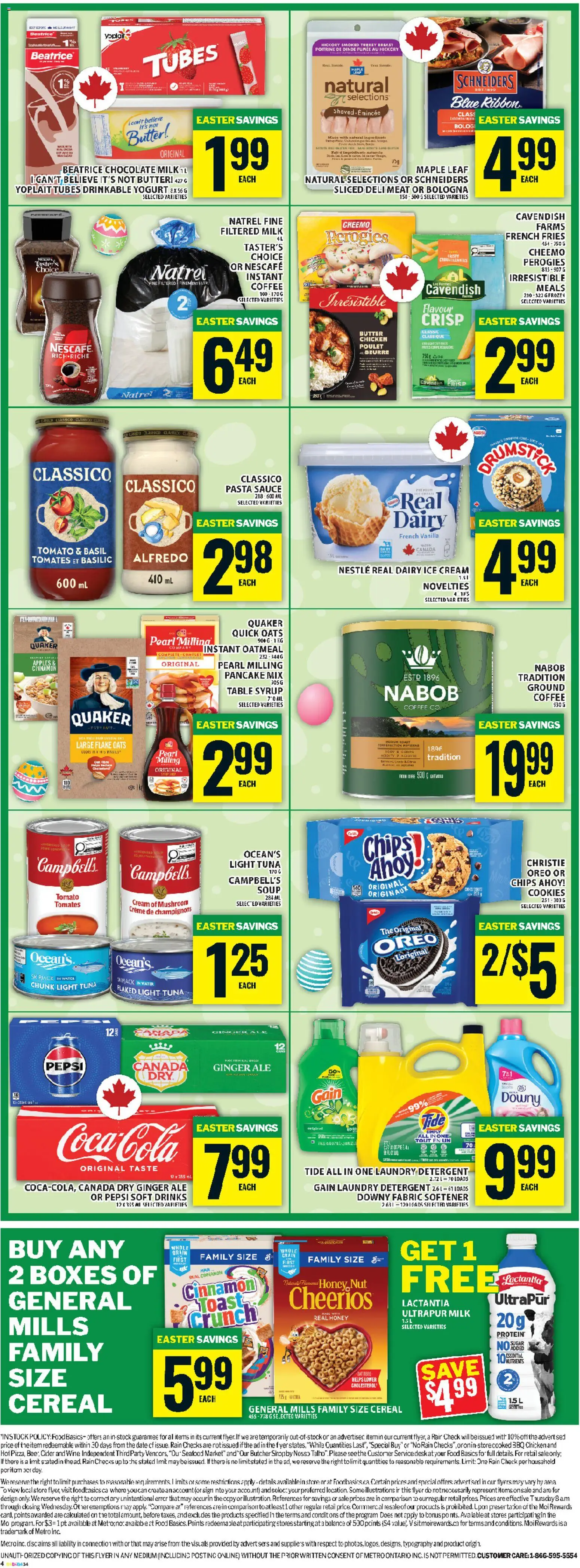 Food Basics flyer valid from 02.04.2026 | Page: 3 | Products: Pasta, Coffee, Chocolate, Wine