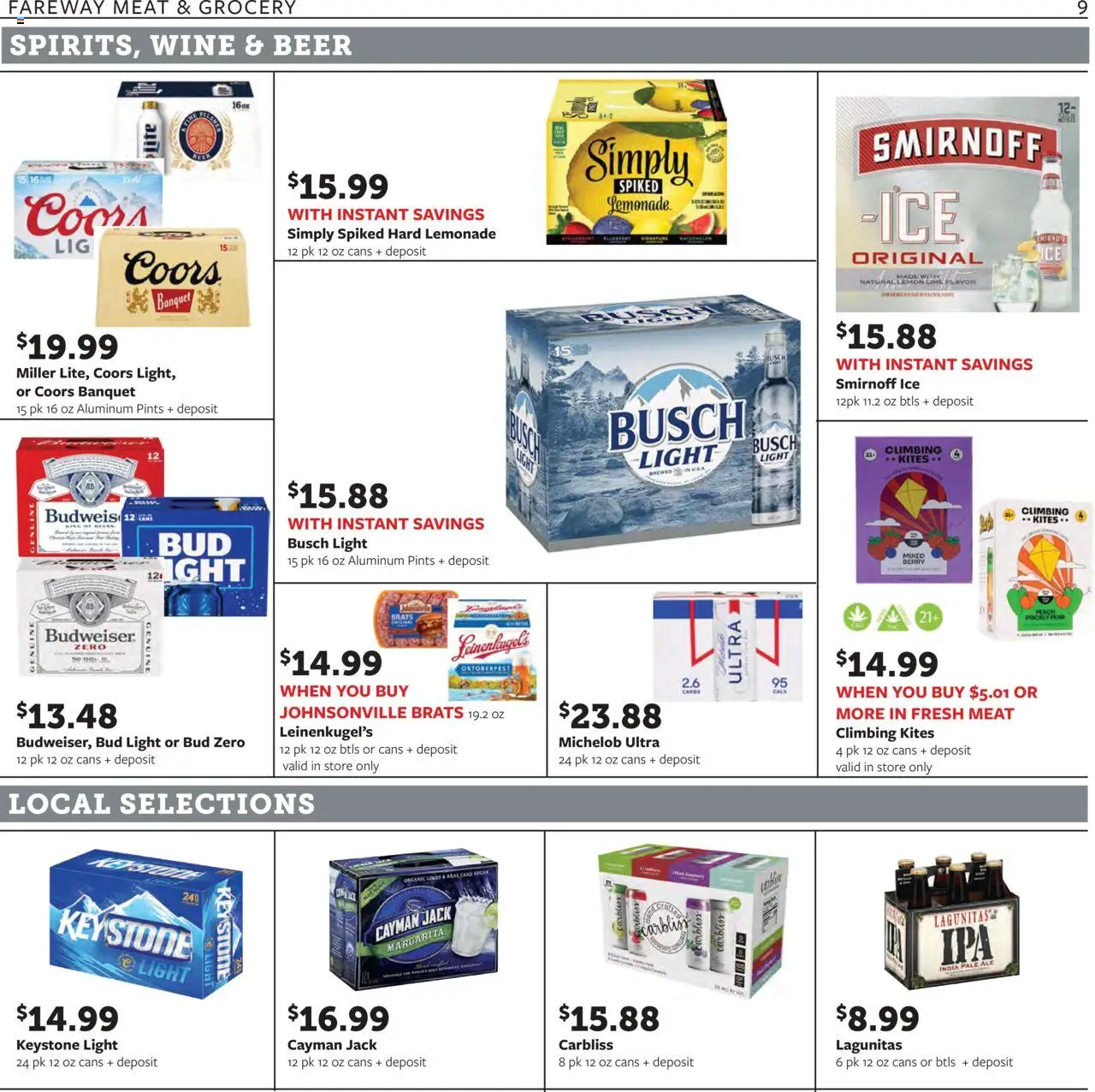 Fareway Weekly Ad - valid from 29.09.2025 | Page: 9 | Products: Wine, Lemon, Lime, Pear