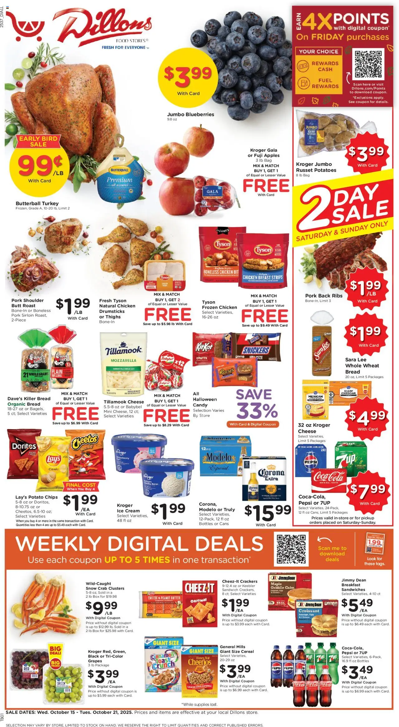 Dillons Weekly Ad - valid from 15.10.2025 | Page: 1 | Products: Box, Griddle, Cheese, Cream