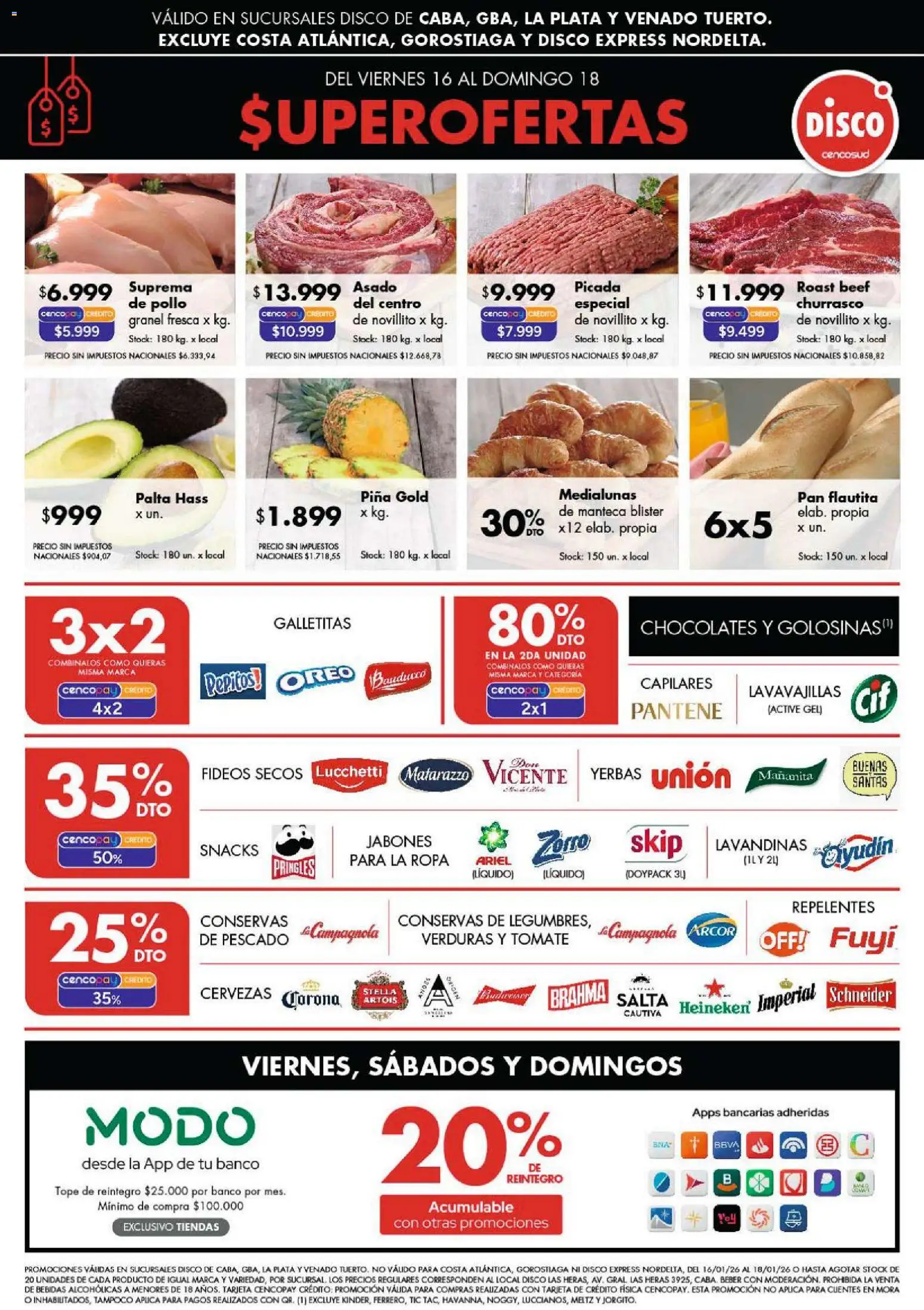 Disco ofertas │ válido desde el 16.01.2026 | Página: 1 | Productos: Galletitas, Tomate, Pan, Fideos