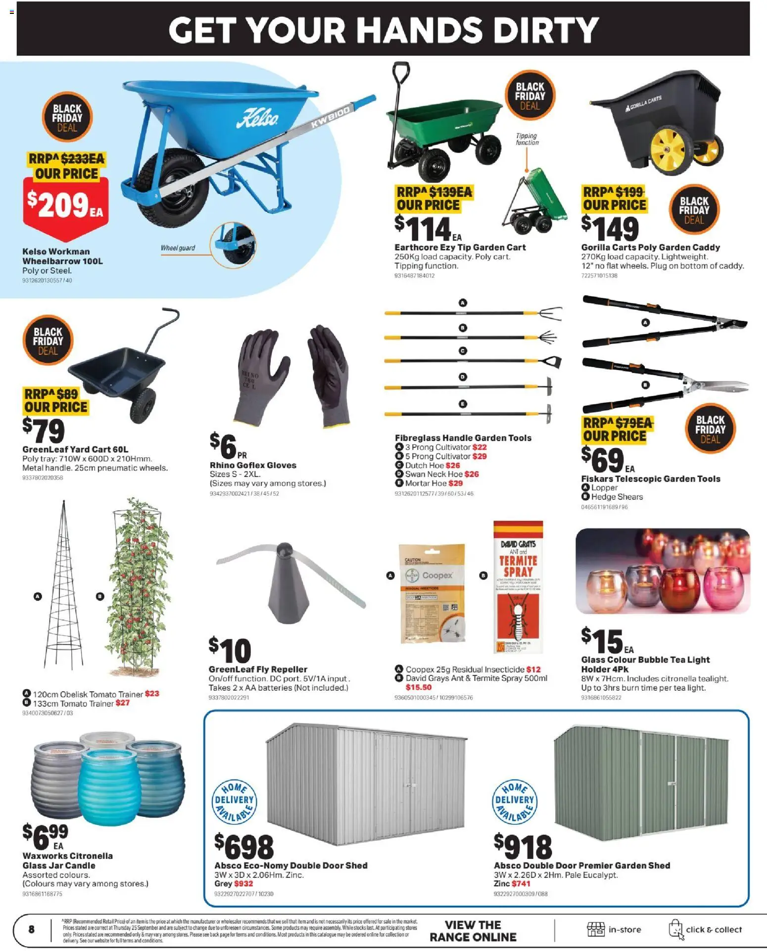 Mitre 10 catalogue - valid from 05.11.2025 | Page: 8 | Products: Caddy, Shed, Gloves, Batteries