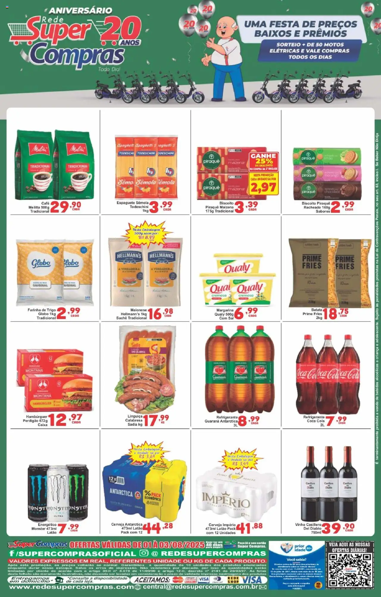 Rede Super Compras Folheto - válido de 01.08.2025 | Página: 2 | Produtos: Energético, Vinho, Cerveja, Sal