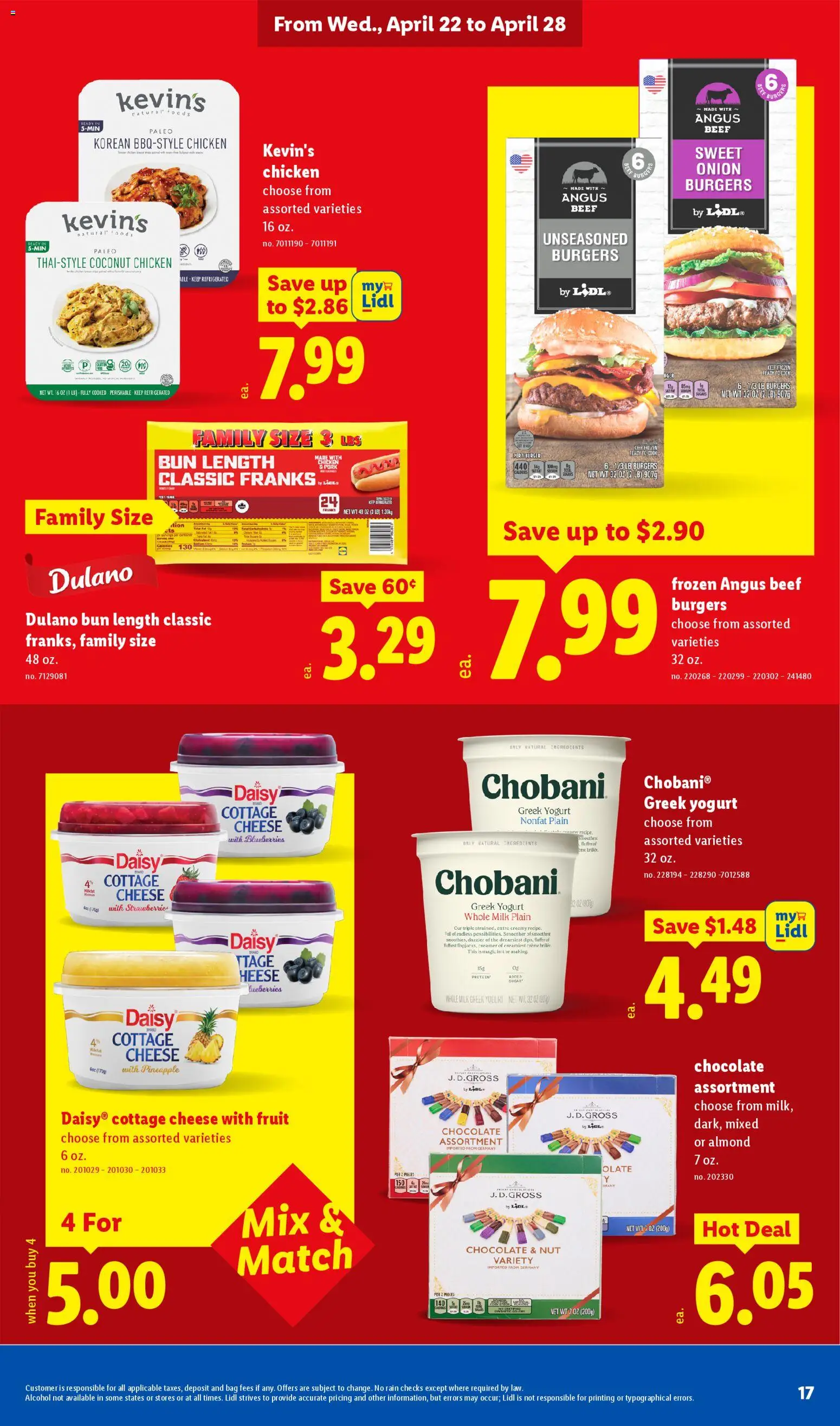 Lidl Weekly Ad - valid from 22.04.2026 | Page: 17 | Products: Pork, Cottage cheese, Blueberries, Onion