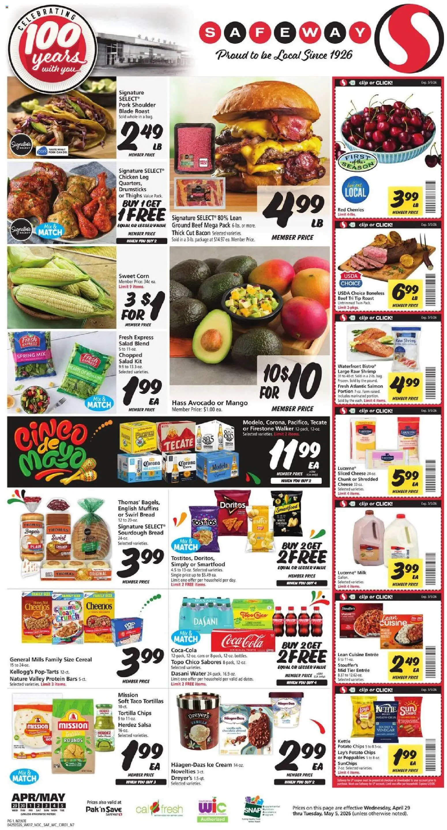 Safeway Weekly Ad - valid from 29.04.2026 | Page: 3 | Products: Cheese, Pork, Salad, Kettle