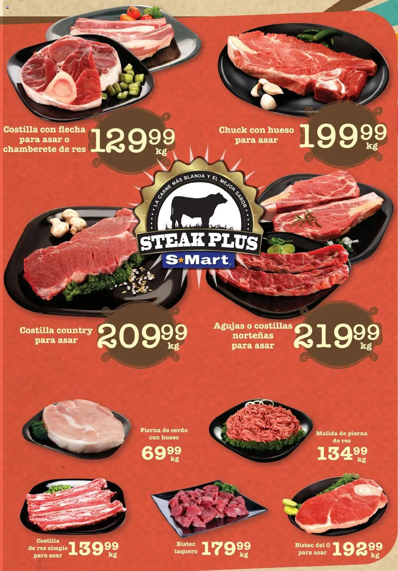 Nuevas ofertas de S-Mart válidas en toda la República Mexicana desde el 01.08.2025. ¡Encuentra las mejores ofertas en S-Mart - Folleto - Monterrey! | Página: 1 | Productos: Cerdo, Res, Short