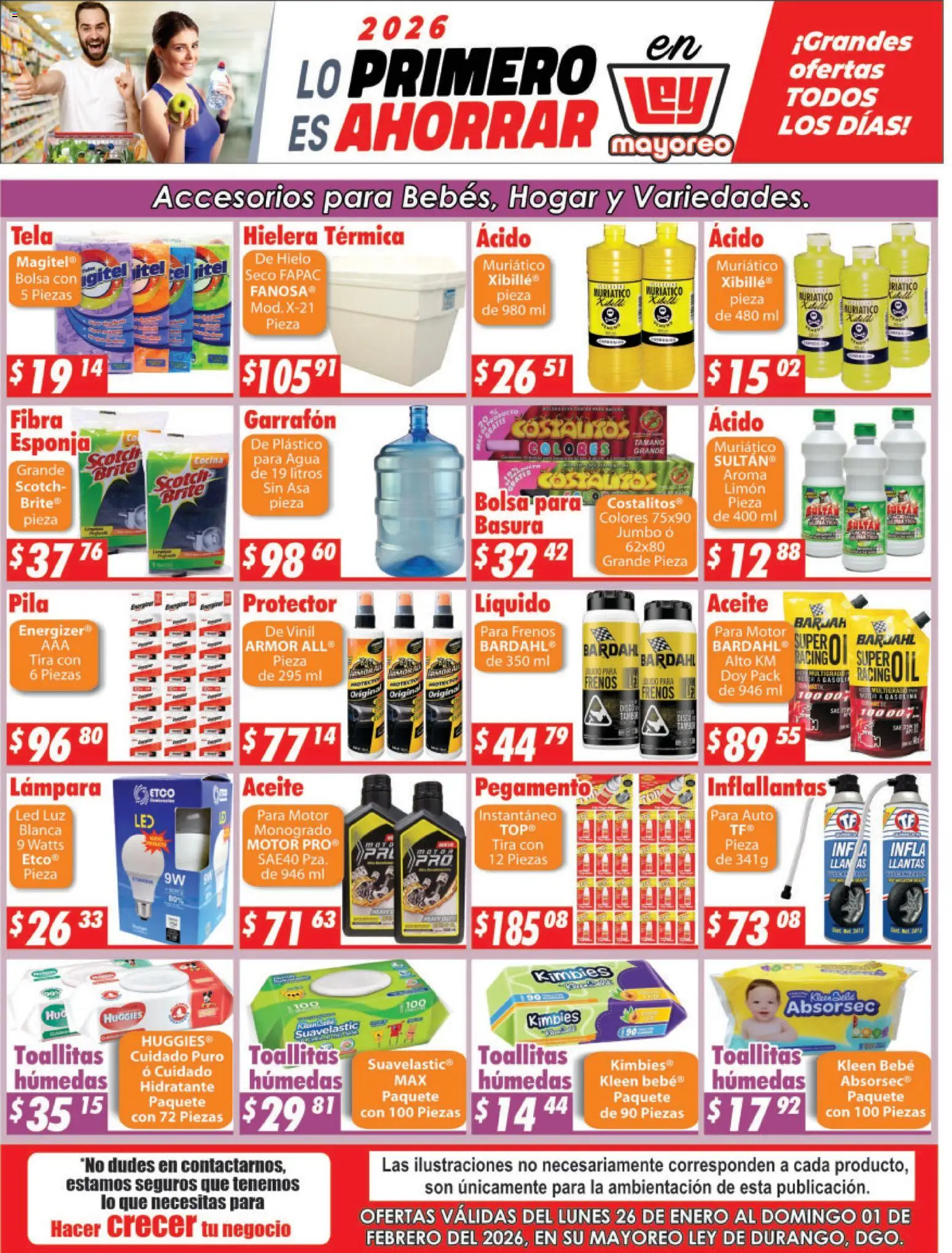 Nuevas ofertas de Casa Ley válidas en toda la República Mexicana desde el 26.01.2026. ¡Encuentra las mejores ofertas en Casa Ley folleto! | Página: 1 | Productos: Esponja, Limón, Aceite, Pila