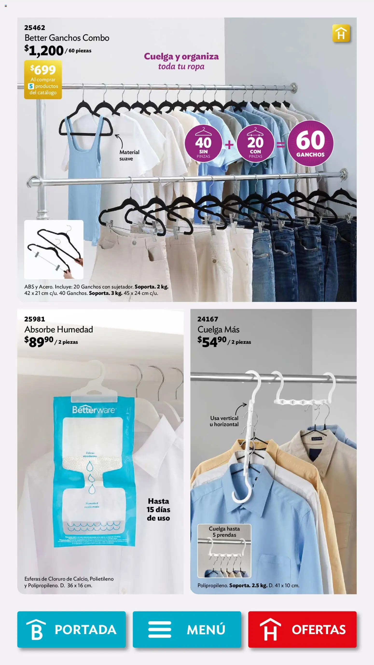 Nuevas ofertas de Betterware válidas en toda la República Mexicana desde el 04.05.2026. ¡Encuentra las mejores ofertas en Betterware campaña 5 2026! | Página: 22 | Productos: Ropa