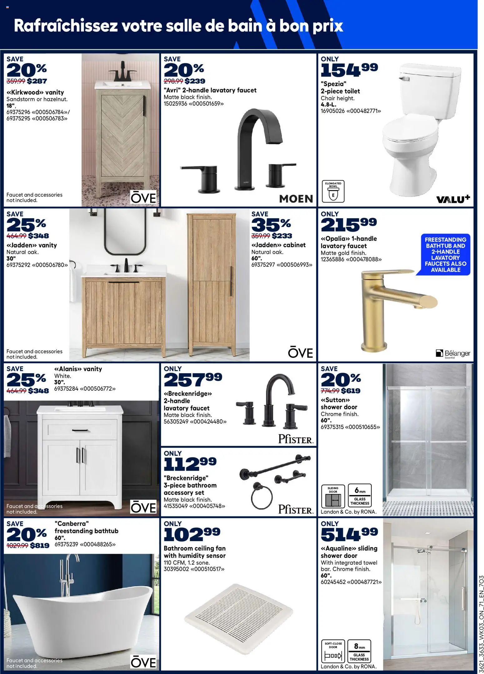 Rona flyer valid from 12.02.2026 | Page: 9 | Products: Fan, Chair, Cabinet, Shower