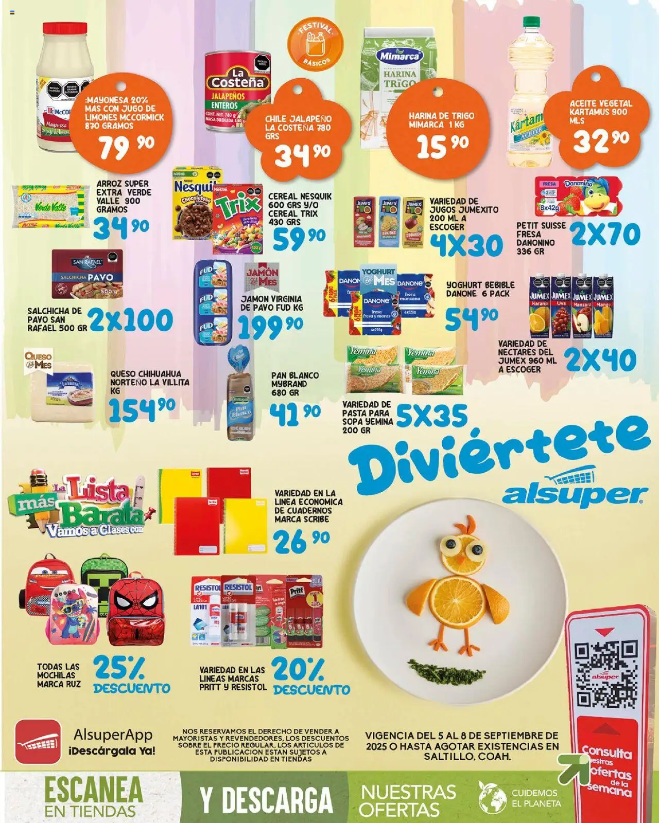 Nuevas ofertas de Alsuper válidas en toda la República Mexicana desde el 05.09.2025. ¡Encuentra las mejores ofertas en Alsuper - Folleto - Saltillo! | Página: 1 | Productos: Mango, Aceite, Pasta, Sobre
