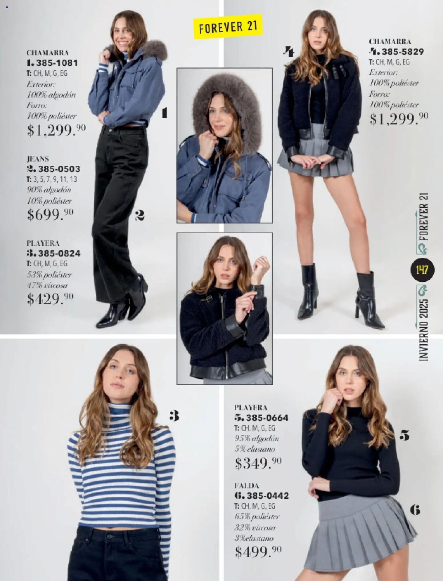 Nuevas ofertas de Andrea válidas en toda la República Mexicana desde el 26.11.2025. ¡Encuentra las mejores ofertas en Andrea catálogo Invierno! | Página: 147 | Productos: Chamarra, Algodón, Playera, Falda