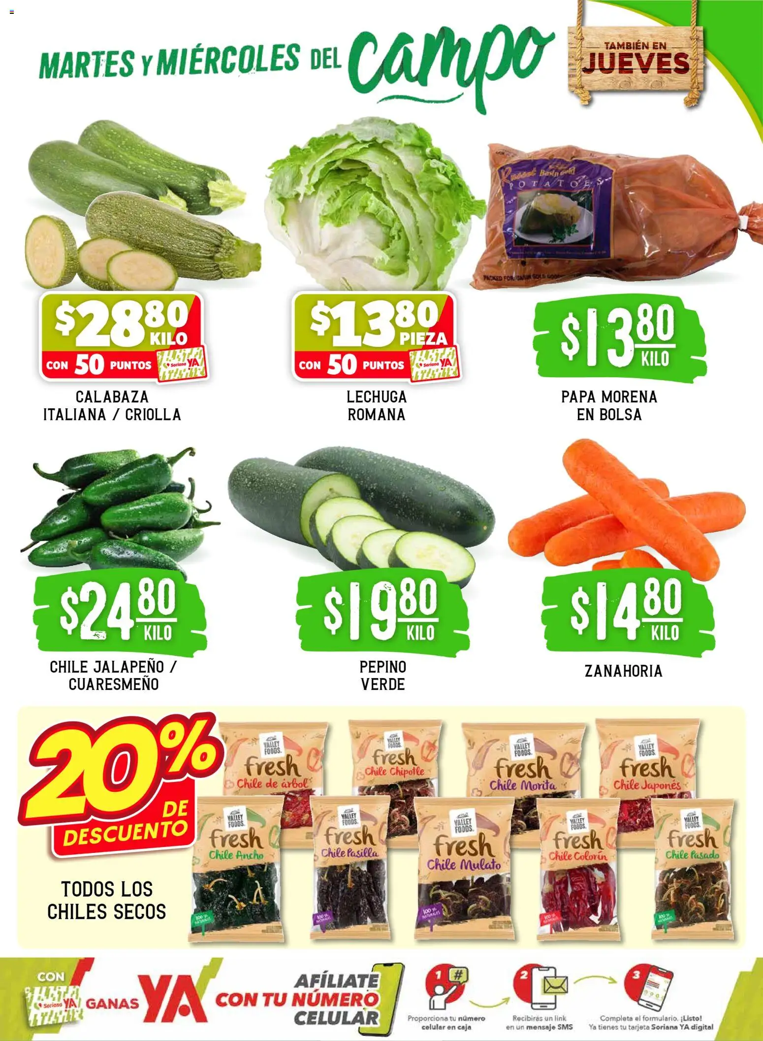 Nuevas ofertas de Soriana válidas en toda la República Mexicana desde el 31.03.2026. ¡Encuentra las mejores ofertas en Soriana Martes y Miércoles del Campo Súper: Saltillo y Torreón! | Página: 3 | Productos: Papa, Bolsa, Lechuga, Caja