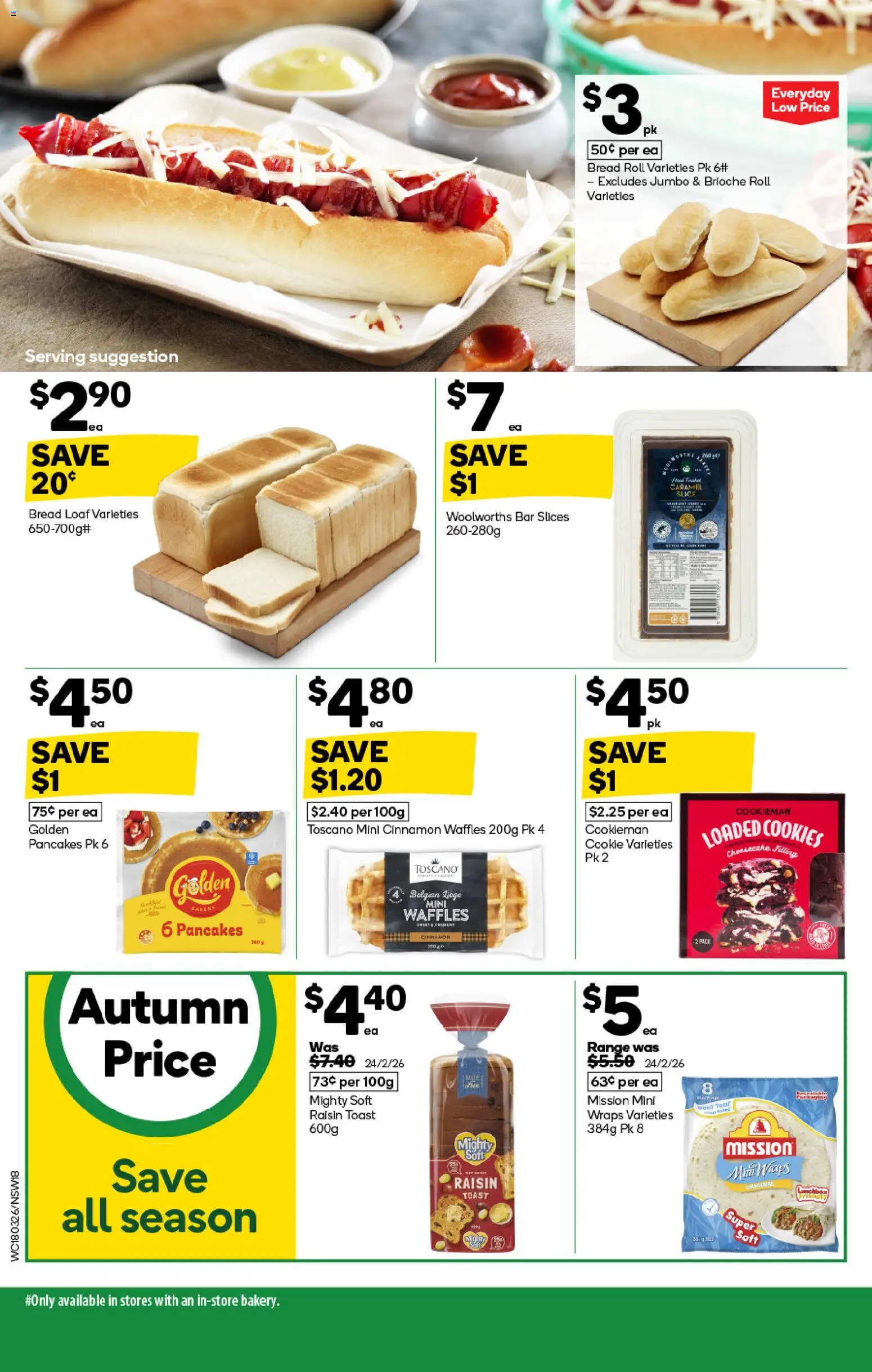 Woolworths catalogue - valid from 18.03.2026 | Page: 18 | Products: Bread, Waffles
