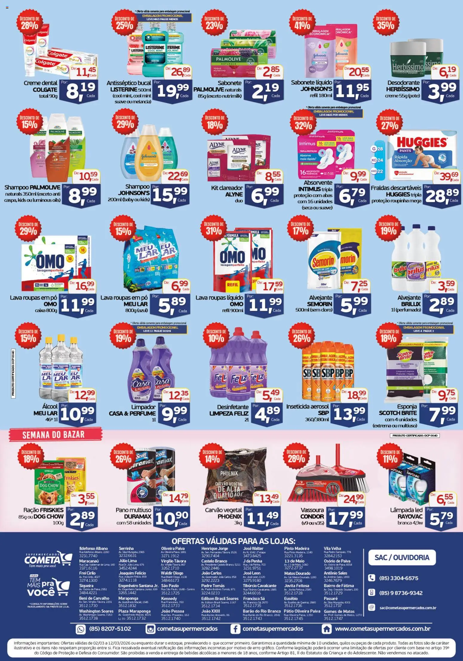 Cometa Supermercados Folheto - válido de 02.03.2026 | Página: 4 | Produtos: Carvão vegetal, Roupas, Inseticida, Vassoura