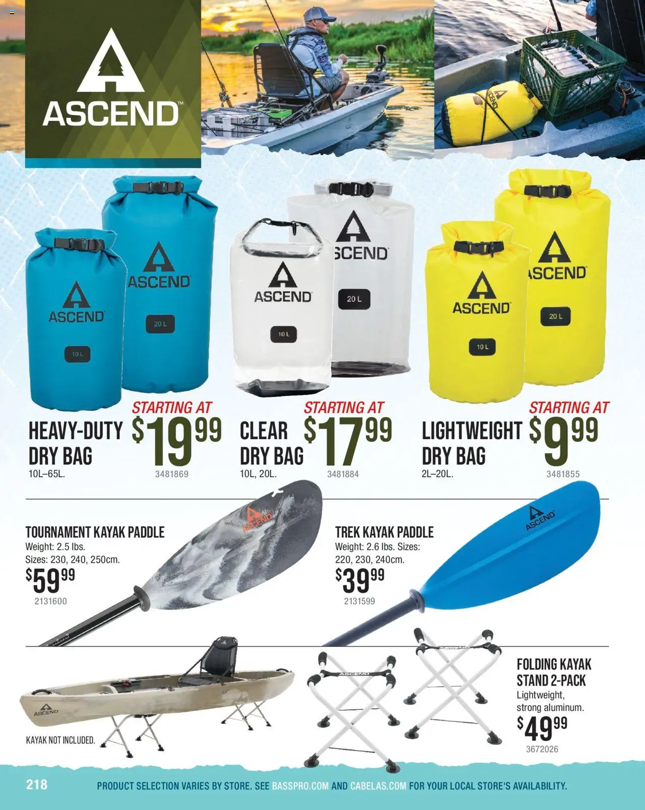 Cabela's Saltwater Specialist 25 - valid from 01.01.2025 | Page: 218 | Products: Kayak, Bag, Weight